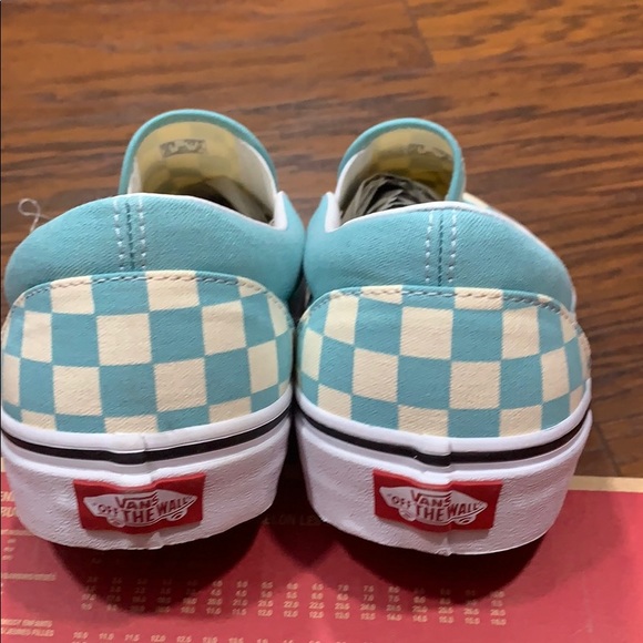 VANS CLASSIC SLIP-ON CHECKERBOARD Aqua Haze MEN’s - Picture 5 of 16